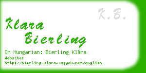 klara bierling business card