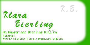 klara bierling business card